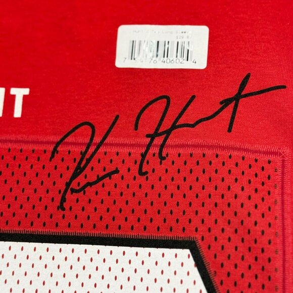 NEW Kareem Hunt Fans Only Red M Long Sleeve J-Tee Shirt With Signature Print - Picture 5 of 9
